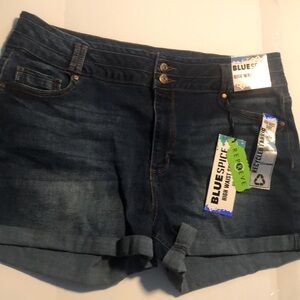 Women’s stretchy plus size Blue spice high waist short